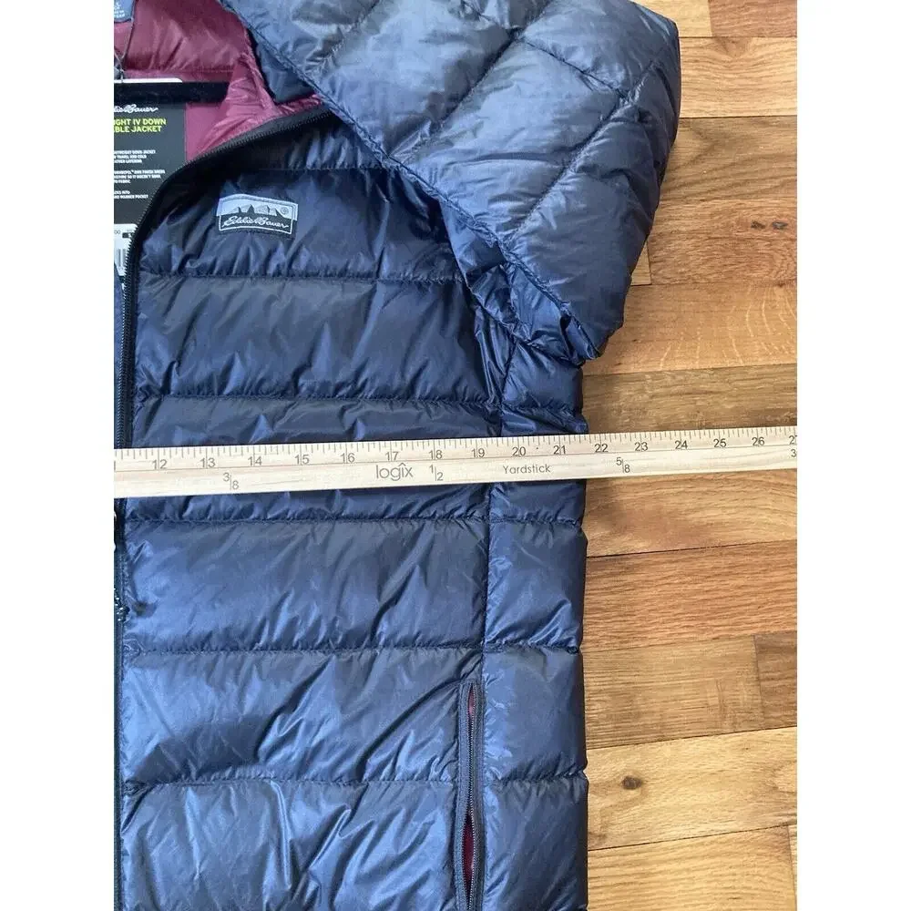 Eddie Bauer Men's Down Packable Jacket Microlight Sizes Small Black 650 Fill NWT